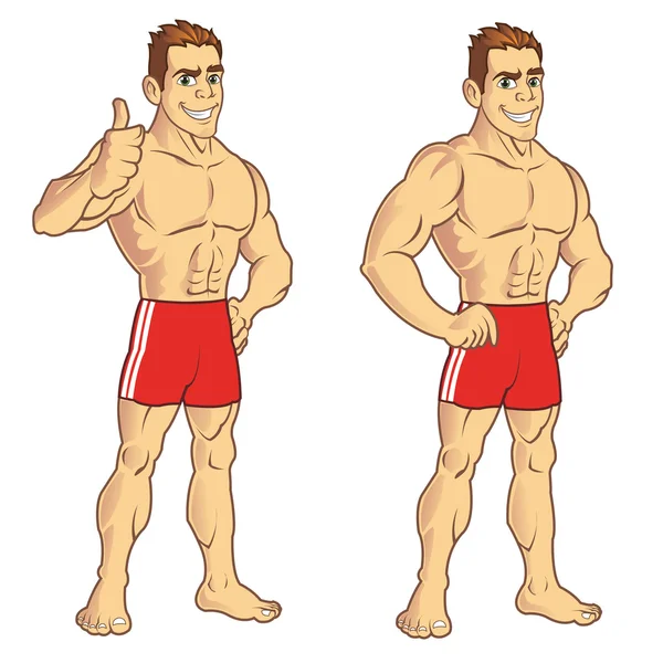 Hombre muscular — Vector de stock