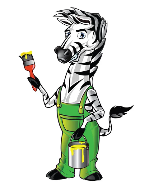 Grappige zebra mascotte — Stockvector