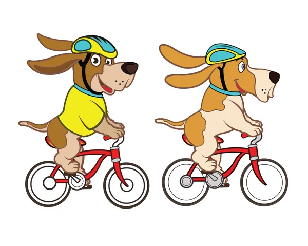 Pies jazda rowerem — Wektor stockowy