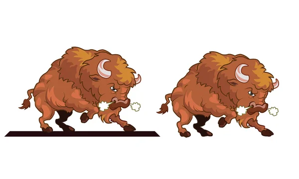 Arrabbiato Bull mascotte — Vettoriale Stock