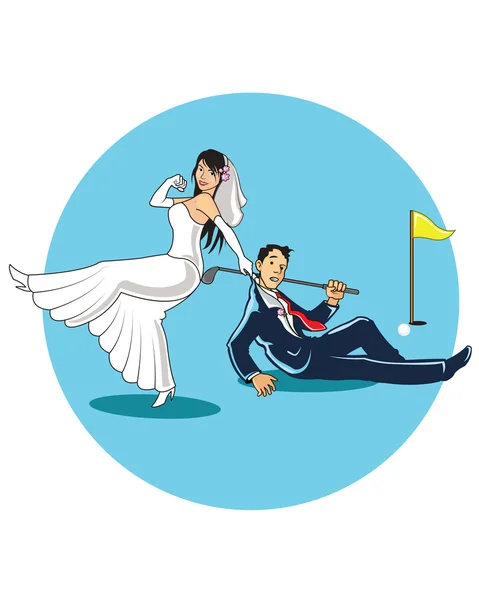 Casar com Golfista —  Vetores de Stock