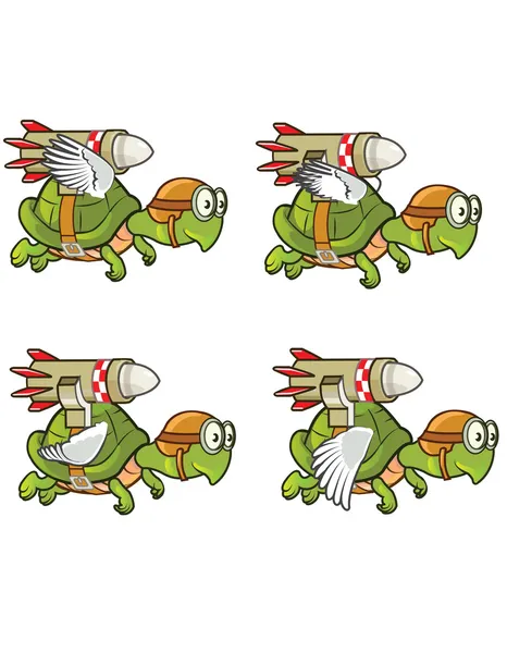 Sprite tortuga voladora — Vector de stock