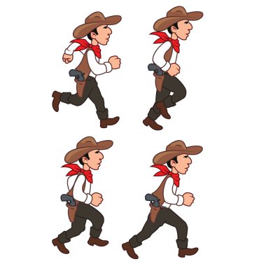 çalışan kovboy sprite