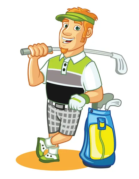 Golfista de dibujos animados — Vector de stock