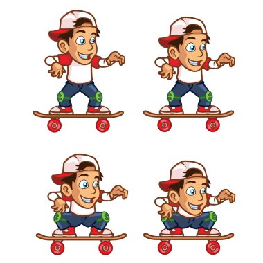 onun vücut animasyon sprite düşürücü skater boy