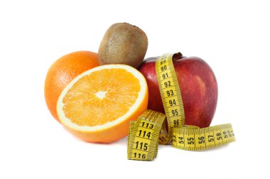 diyet kavramı. kivi, portakal ve kırmızı aple