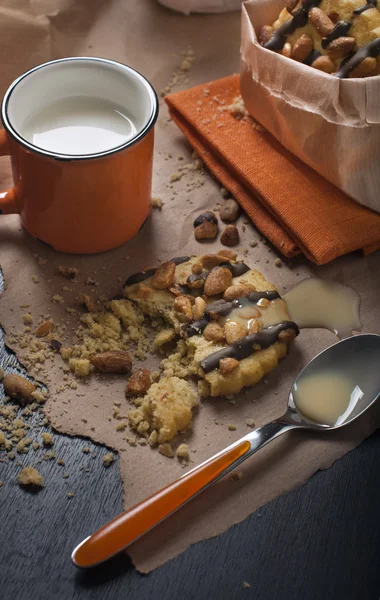 壊れたクッキーのトップのクローズ アップ ビュー — ストック写真