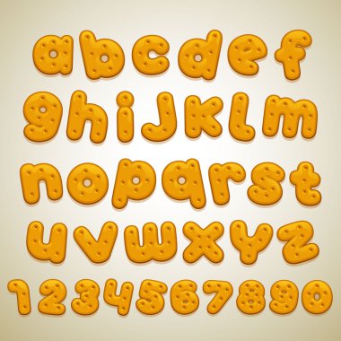 Cookies font clipart
