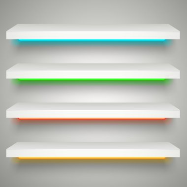 neon aydınlatma raflar