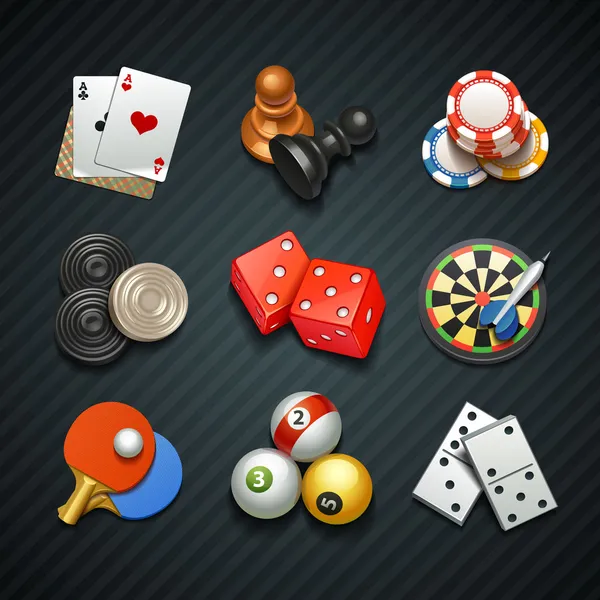 Juegos iconos — Vector de stock