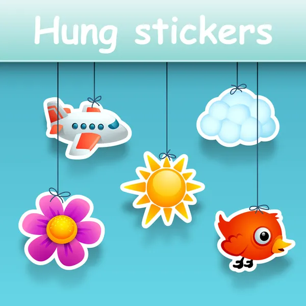 Hung stickers — Stock Vector