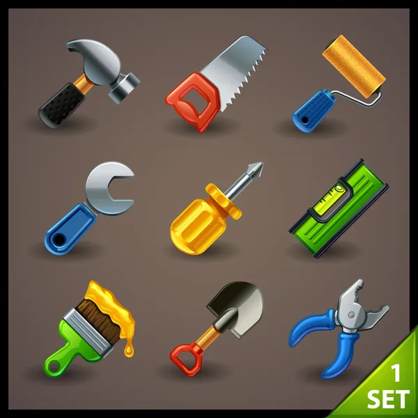 Tools icon set — Stock Vector