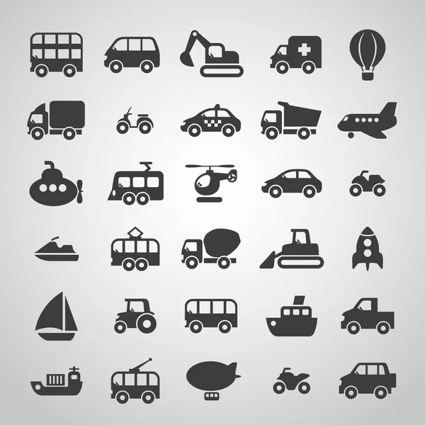 Conjunto de ícones de transporte — Vetor de Stock