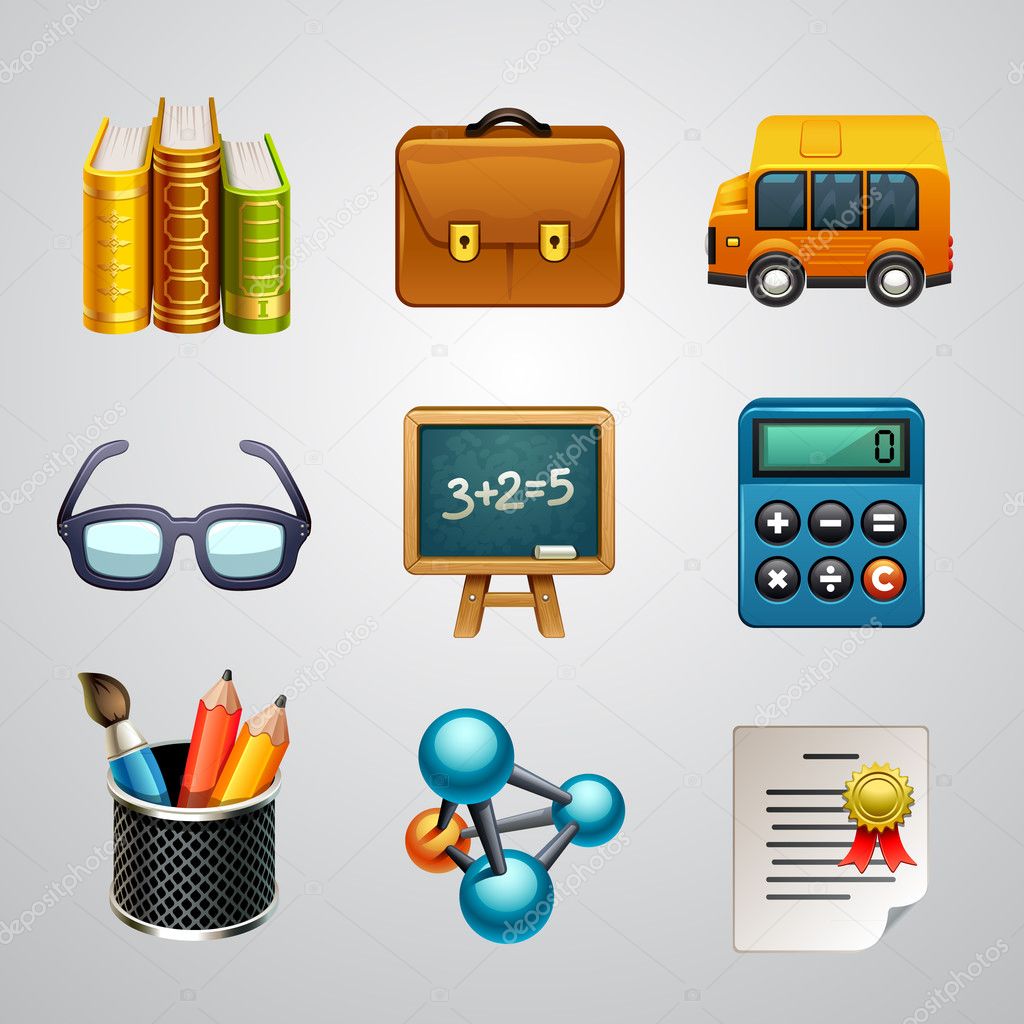 School icons-set