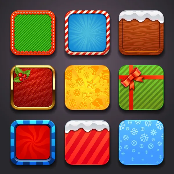 Fundo para o conjunto de ícones-Natal aplicativo — Vetor de Stock