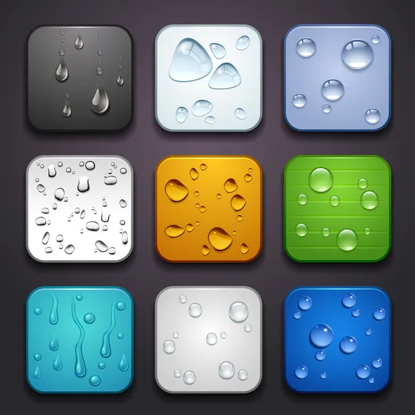 Zázemí pro app ikony vodní kapky — Stockový vektor
