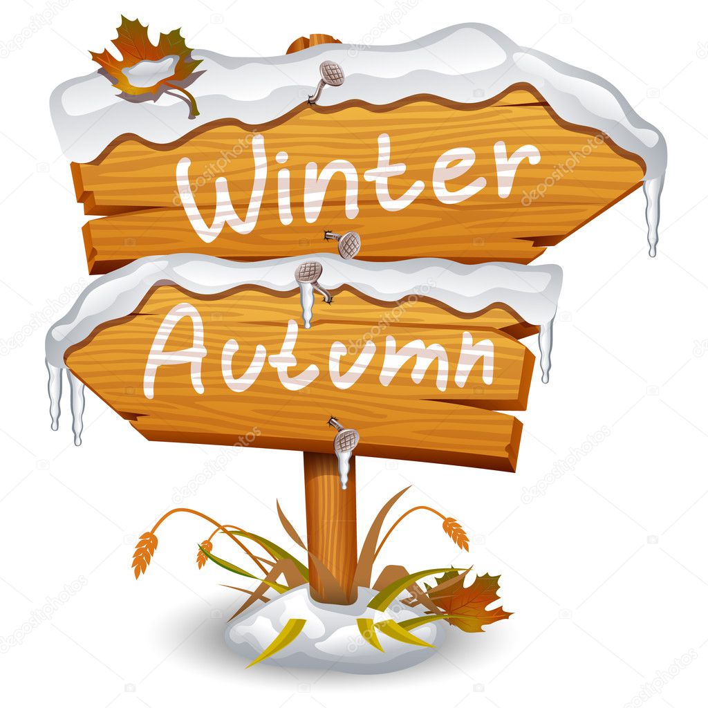 Winter wooden arrow icon
