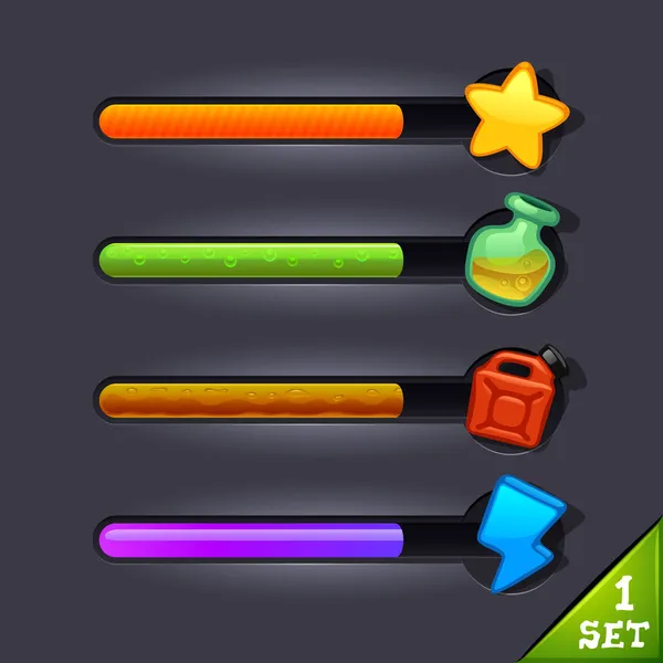 Juego de barras de recursos 1 — Vector de stock