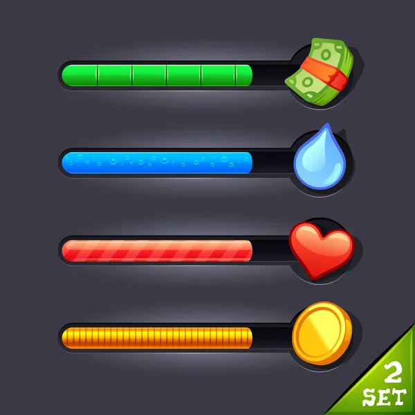 Jogo conjunto de barras de recursos 2 — Vetor de Stock