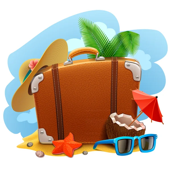 Travel suitcase icon — Stock Vector