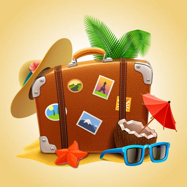 Vector travel Suitcase — Stock Vector