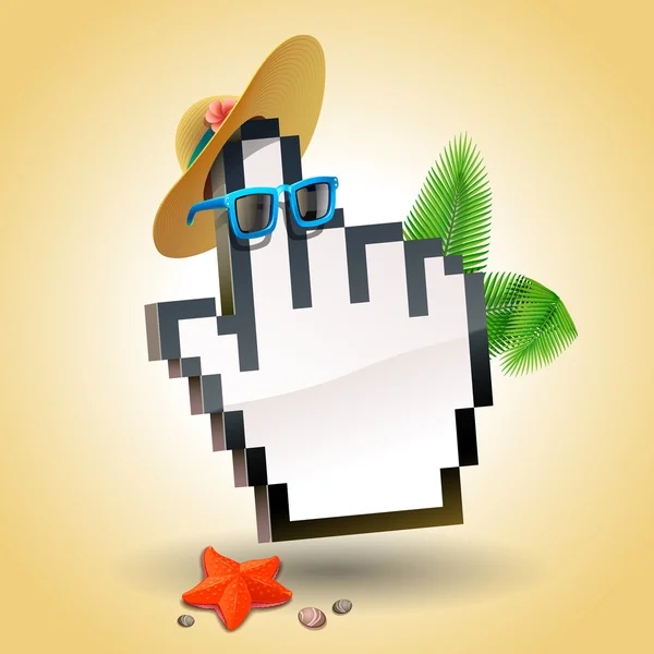 Icono de mano de cursor de viaje — Vector de stock