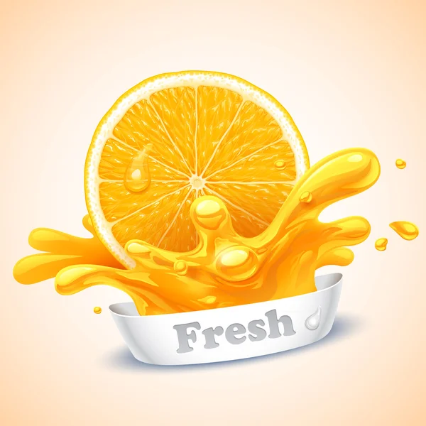 Juicy orange — Stock Vector