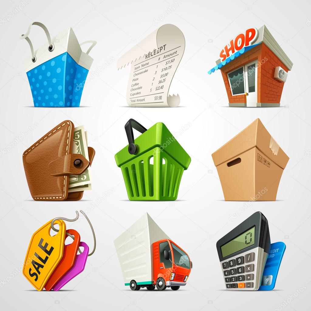 Shopping icon set