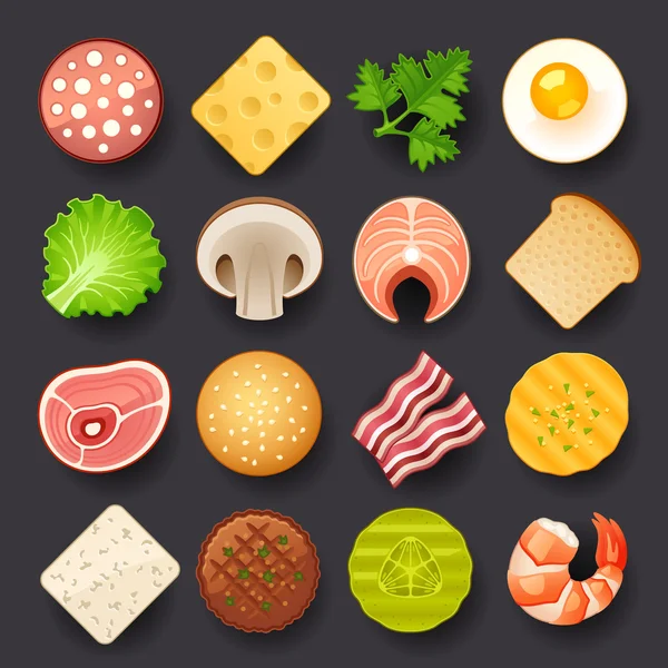 Conjunto de iconos de alimentos — Vector de stock