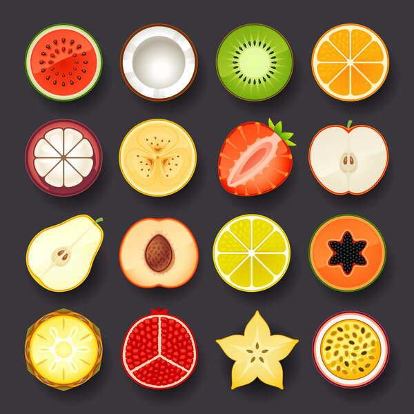 Fruit icon set Stock Vector