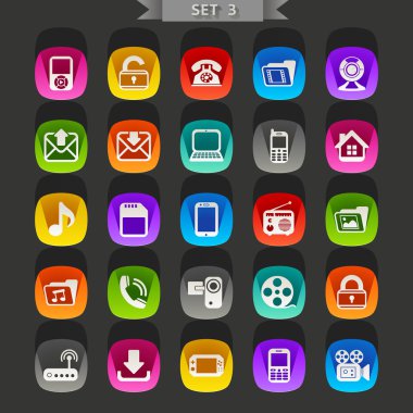 düz simgeler kümesi 3