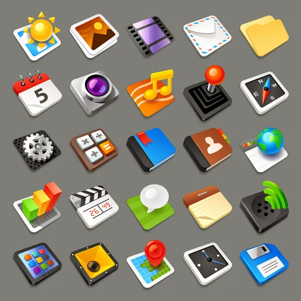 Multimedia icons set — 图库矢量图片