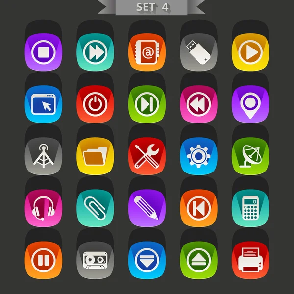 Conjunto de iconos planos 4 — Archivo Imágenes Vectoriales
