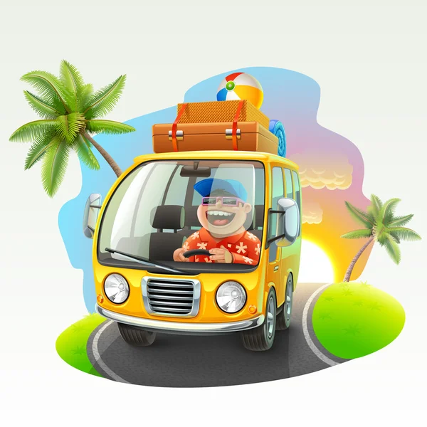Illustration voyage vacances d'été — Image vectorielle