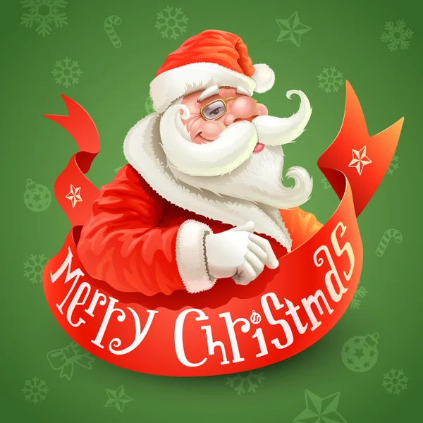 Weihnachtskarte mit Weihnachtsmann — Stockvektor