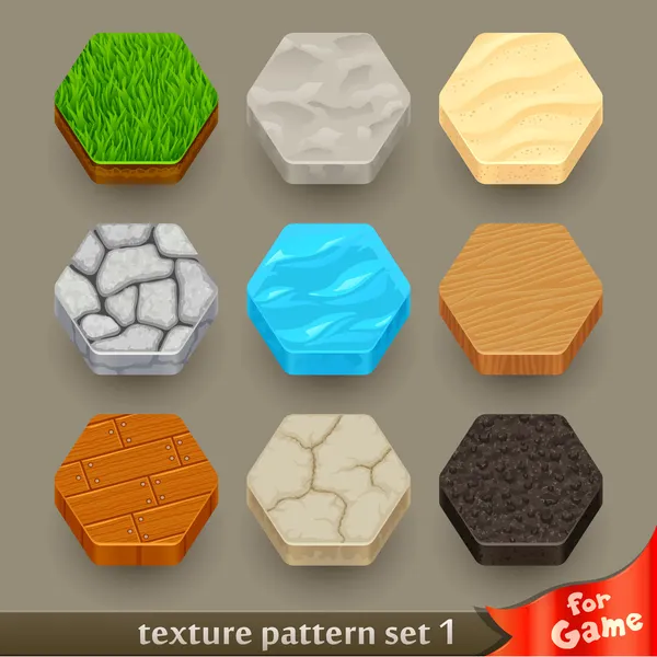 Ground texture patterns for game — Stock Vector