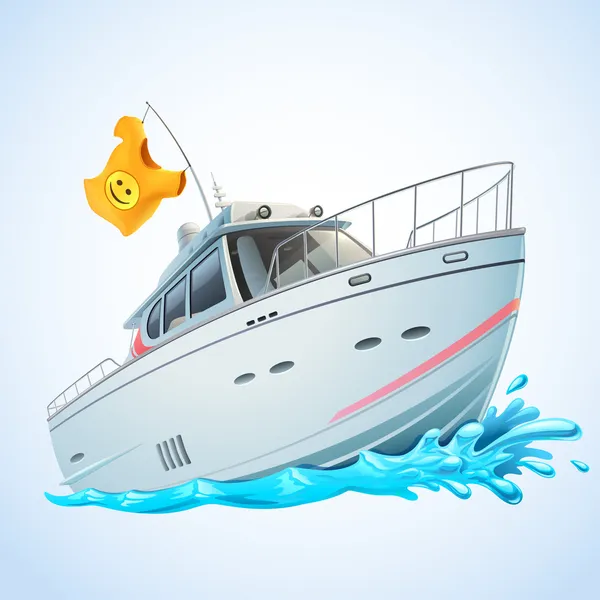 Funny Yacht — Stock Vector