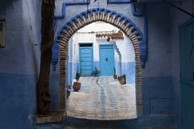 Mavi şehir: chefchaouen, morocco Medine Caddesi