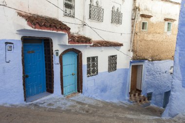 Mavi şehir: chefchaouen, morocco Medine Caddesi