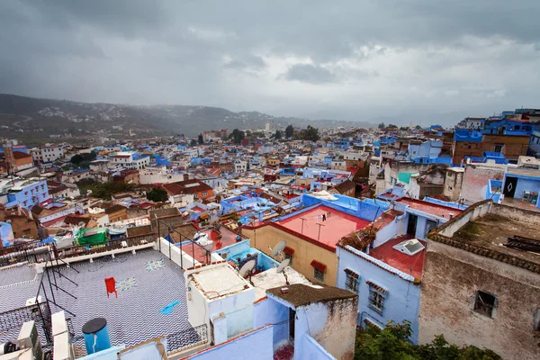 Vue de la ville bleue médina Chefchaouen, Maroc — Photo