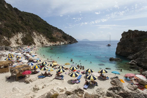 Visa agiofili beach, Lefkas, Grekland — Stockfoto