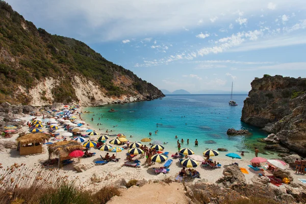 Visa agiofili beach, Lefkas, Grekland — Stockfoto