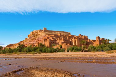 Fortified City (Ksar) with Mud Houses in the Kasbah Ait Benhaddo clipart