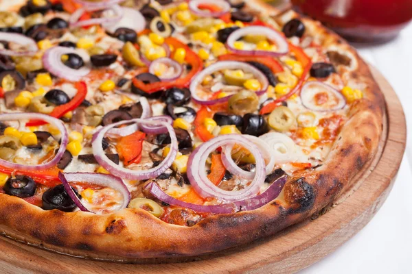 Olive focaccia pizza — Stock Photo, Image