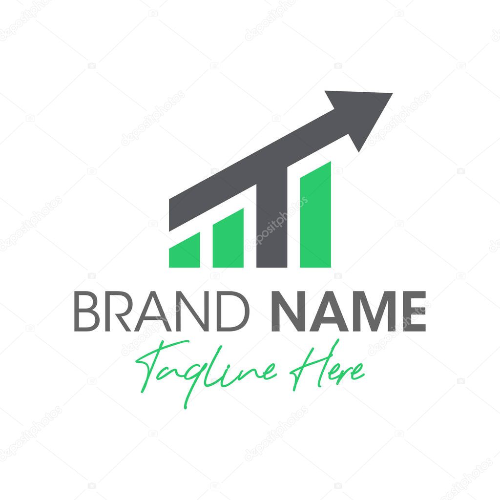 Up arrow inspiration illustration logo design letter T