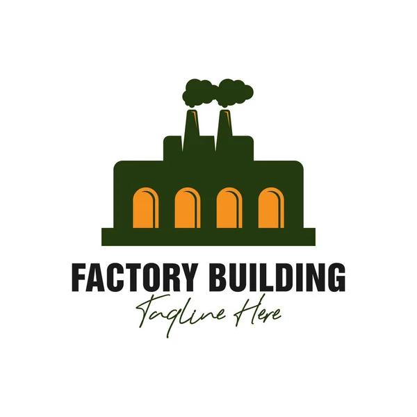 Endüstriyel Fabrika Inşaatı Ilham Verici Logo Tasarımı — Stok Vektör
