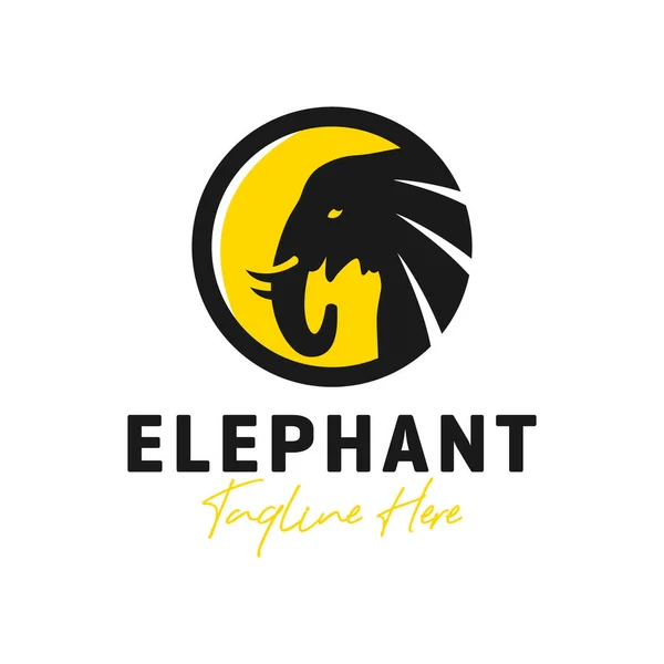 Elefant Kopf Kreis Inspiration Illustration Logo Design — Stockvektor