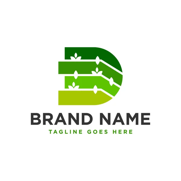 Folha Inspiração Ilustração Logotipo Design Com Letra — Vetor de Stock