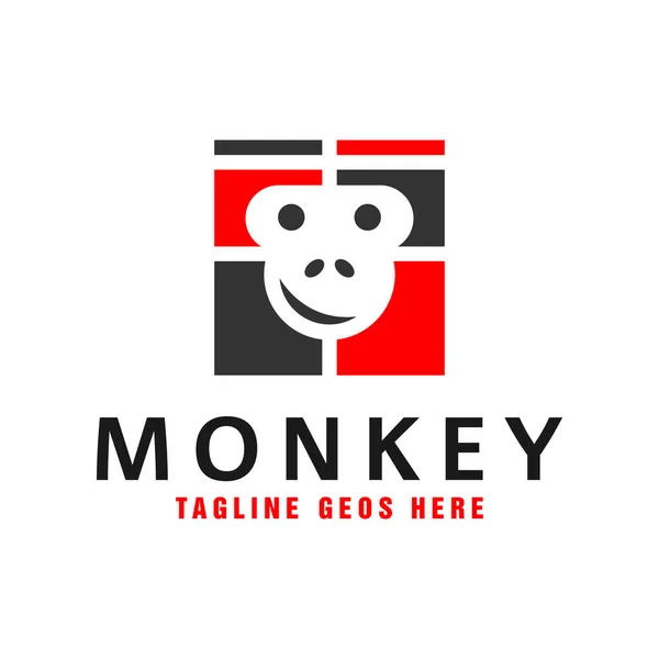 Maymun Kafası Illüstrasyon Logosu Şirketinizi Tasarlıyor — Stok Vektör