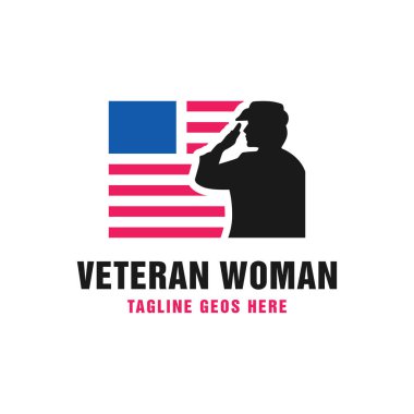Kadın emektar vektör çizim logosu şirketinizi tasarlıyor
